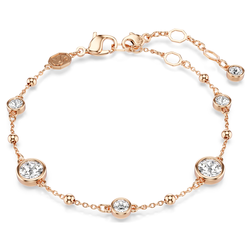 swarovski imber bracelet  round cut  white  rose gold tone plated