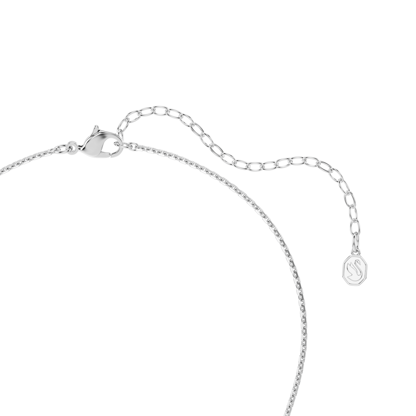 ariana grande x swarovski pendant  round cut  flower  white  rhodium plated