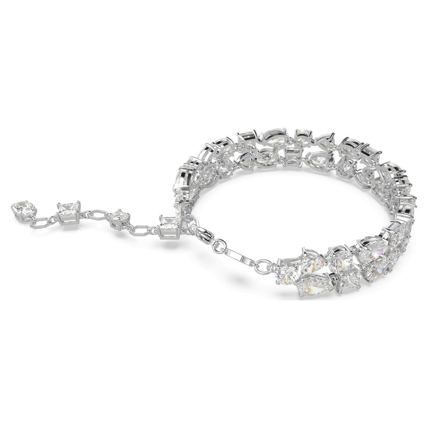 swarovski mesmera bracelet  mixed cuts  white  rhodium plated