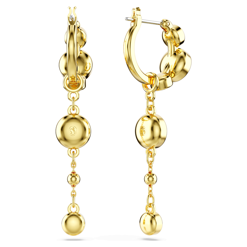 swarovski imber drop earrings  round cut  white  mixed metal finish