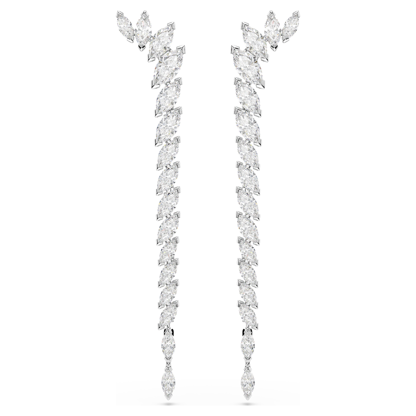 swarovski mesmera earrings  marquise cut  white  rhodium plated