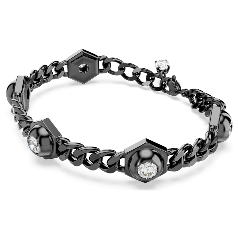 swarovski numina bracelet  round cut  white  ruthenium plated