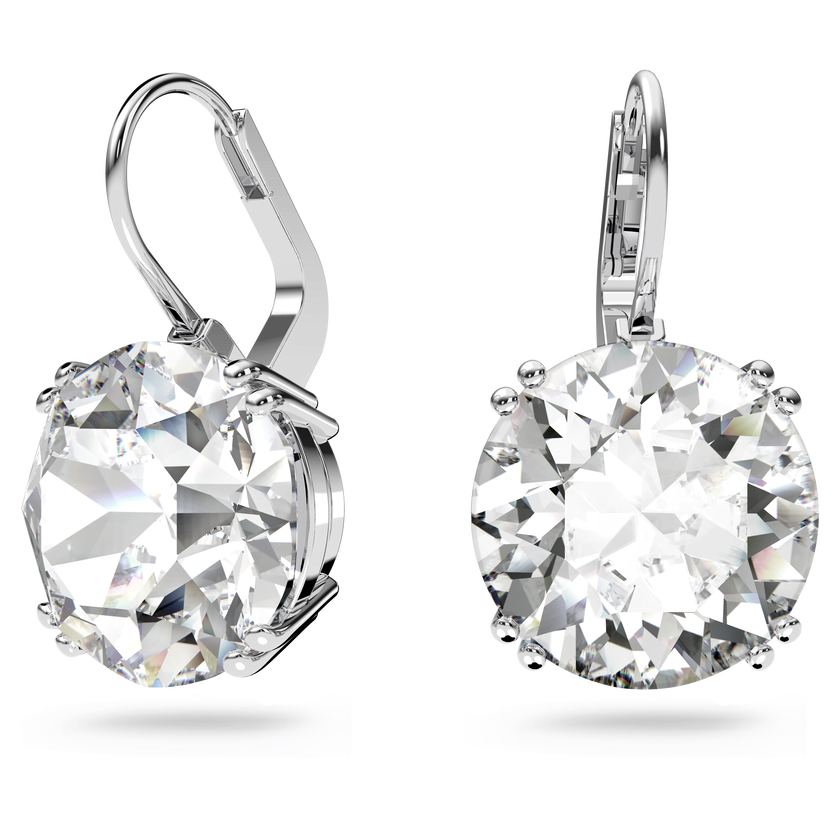 swarovski millenia earrings  round cut crystal  white  rhodium plated