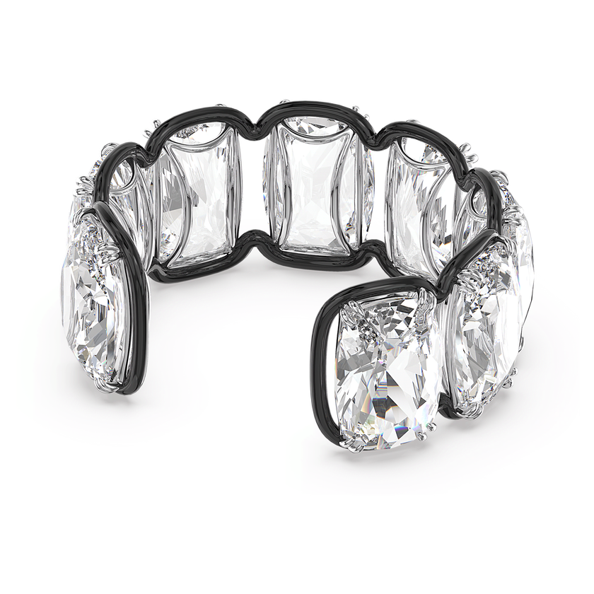 swarovski harmonia cuff  oversized floating crystals  white  mixed metal finish