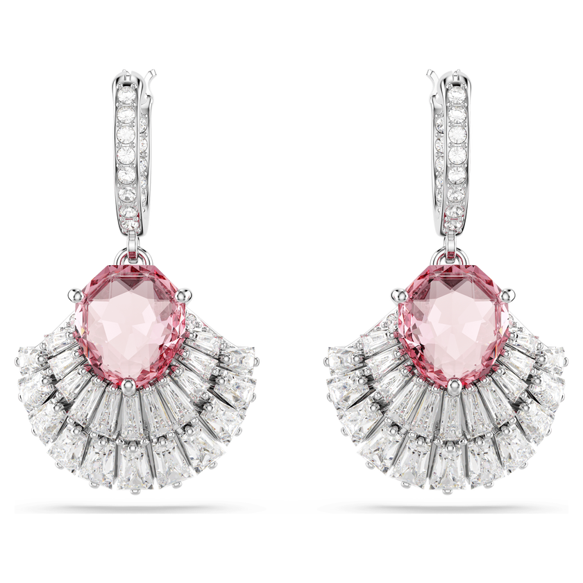 swarovski أقراط متدلية idyllia، على شكل صدفة، لون وردي، طلاء روديوم