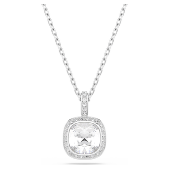 swarovski una angelic pendant  cushion cut  white  rhodium plated