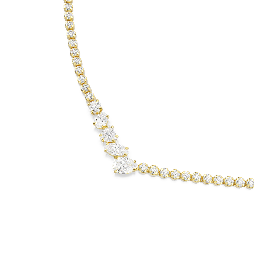 swarovski mesmera necklace  mixed cuts  white  18k gold finish