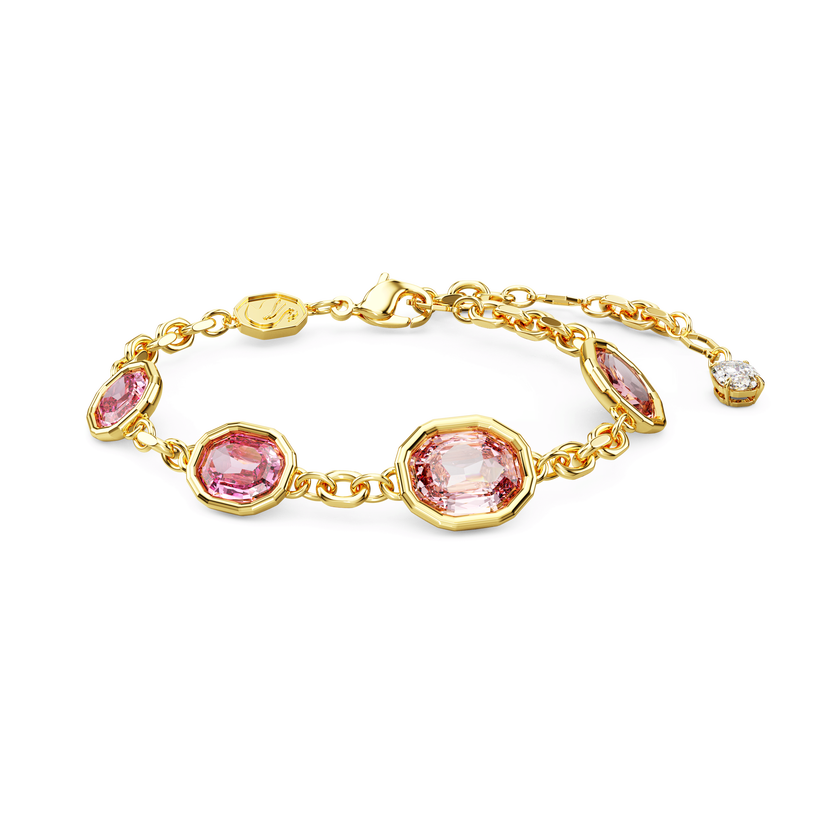 swarovski سوار imber قطع مُثَمَّن، لون وردي، طلاء بلون ذهبي