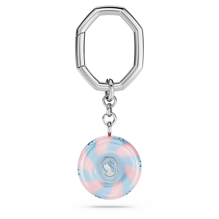 swarovski dulcis key ring  round cut  multicolored  rhodium plated