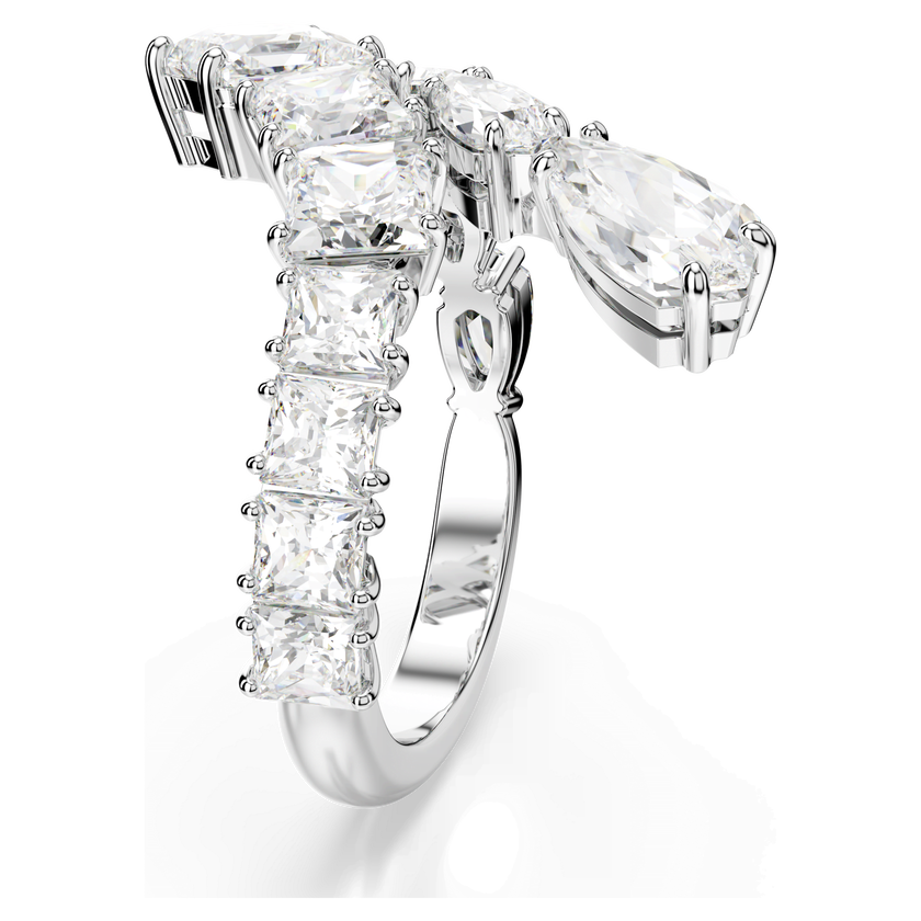 swarovski matrix ring  mixed cuts  white  rhodium plated