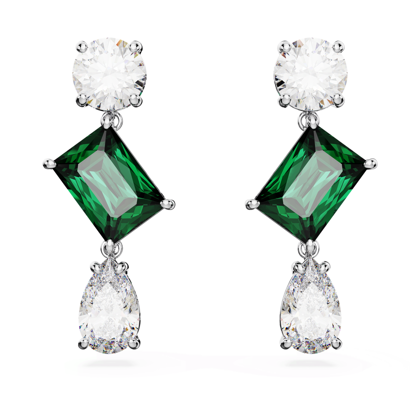 swarovski أقراط متدلية mesmera، قطع متنوع، لون أخضر، طلاء روديوم