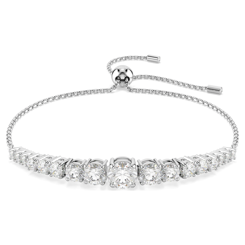 swarovski matrix bracelet  gradient of round cuts  white  rhodium plated