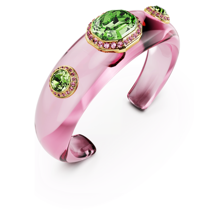 swarovski dulcis cuff  mixed cuts  multicolored  gold tone plated
