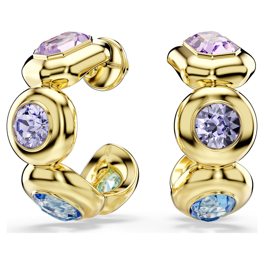 swarovski أقراط حلقية gema، قطع متنوع، ألوان متعددة، لمسة نهائية من الذهب عيار 18 قيراط