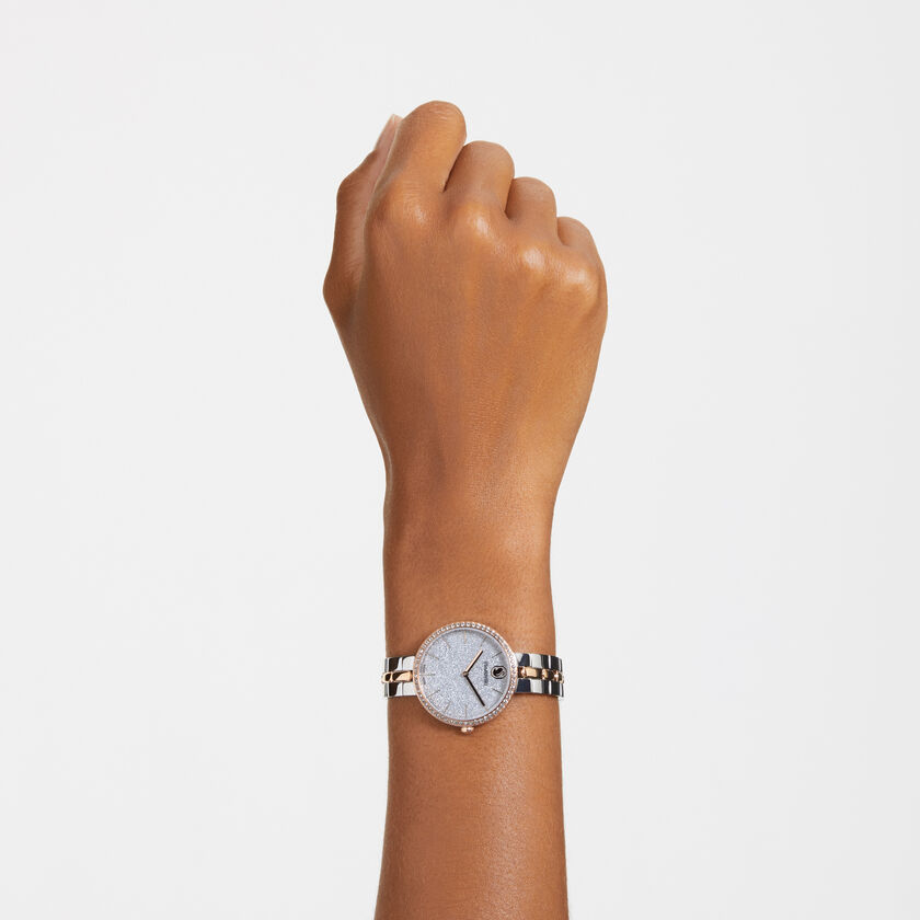 swarovski cosmopolitan watch  swiss made  metal bracelet  silver tone  mixed metal finish