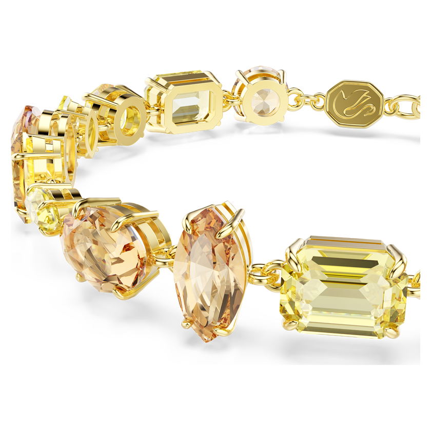 swarovski gema bracelet  mixed cuts  yellow  gold tone plated