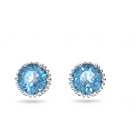 Birthstone earrings, December, Blue, Rhodium plated