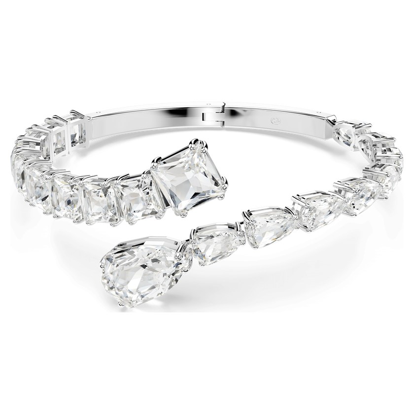 swarovski matrix cuff  mixed cuts  white  rhodium plated