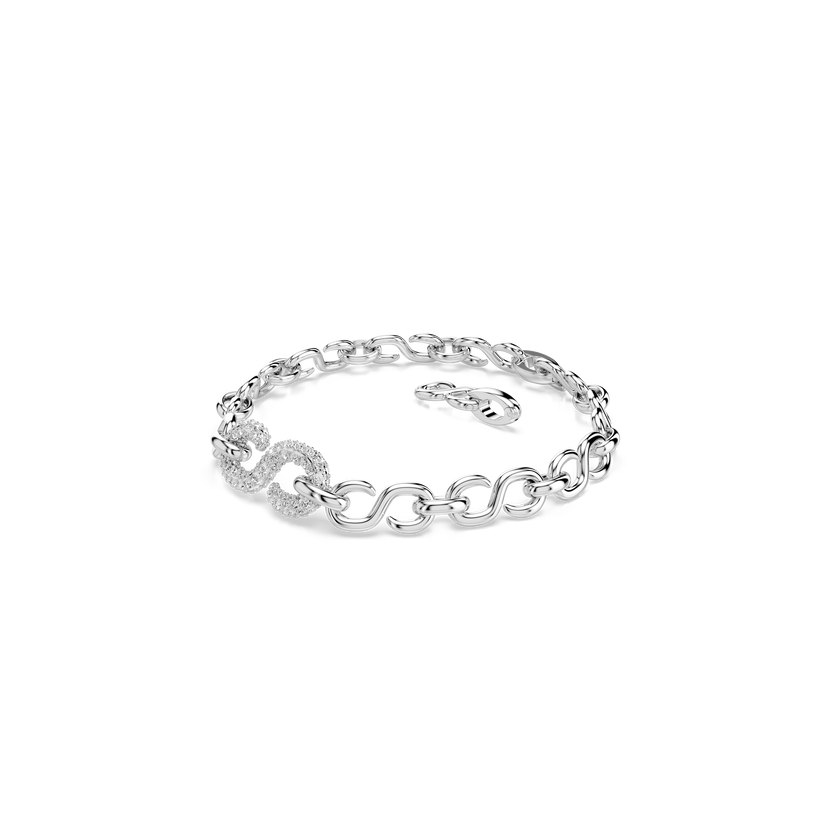 swarovski dextera bracelet  round cut  white  rhodium plated