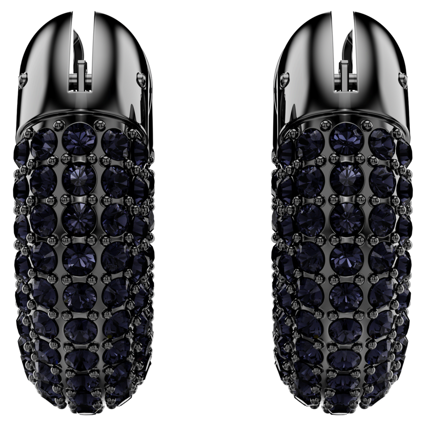 swarovski أقراط dextera حلقية، كريستالات متراصة، طلاء روثينيوم