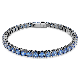 swarovski سوار matrix tennis، قطع مستدير، لون أزرق، طلاء روثينيوم