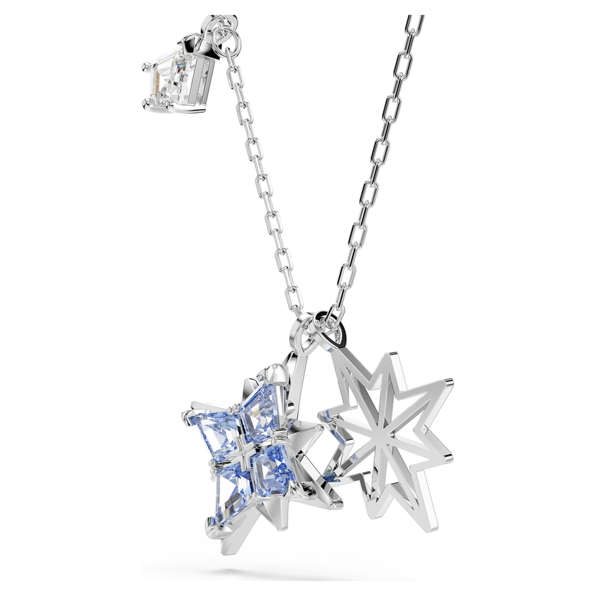 swarovski قلادة symbolica، شكل نجمة، لون أزرق، طلاء روديوم
