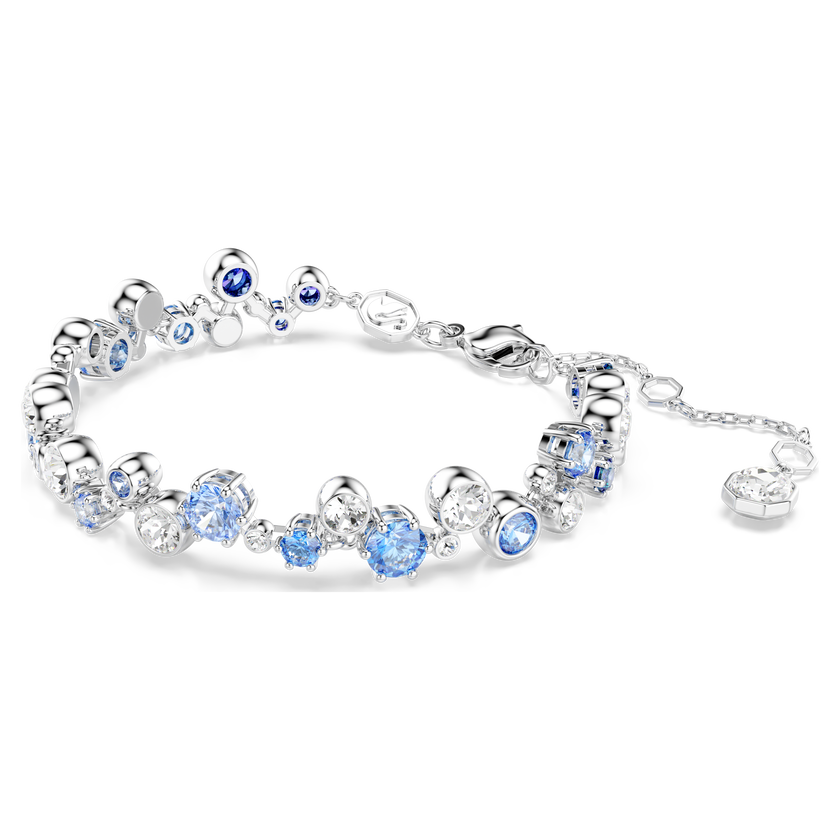 swarovski constella bracelet  mixed cuts  blue  rhodium plated
