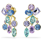 swarovski أقراط بحلية خلفية gema، قطع متنوع، ألوان متعددة، طلاء باللون الذهبي