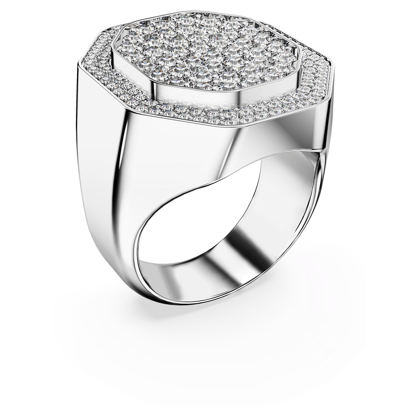 swarovski dextera cocktail ring  octagon shape  white  rhodium plated