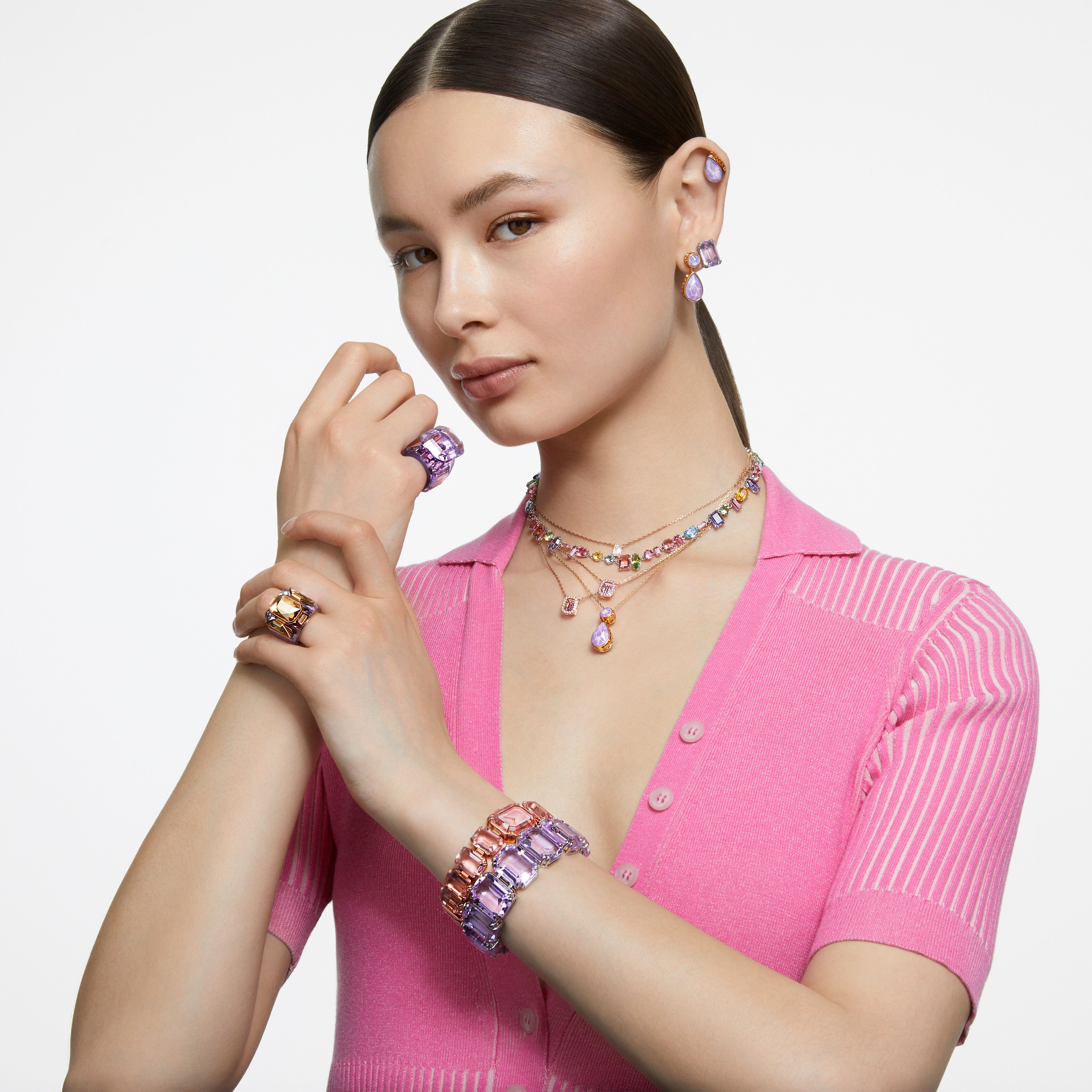 【12月スーパーSALE 15％OFF】 Buy crystal cut Drop Reversible, necklace, Orbita Swarovski アクセサリー