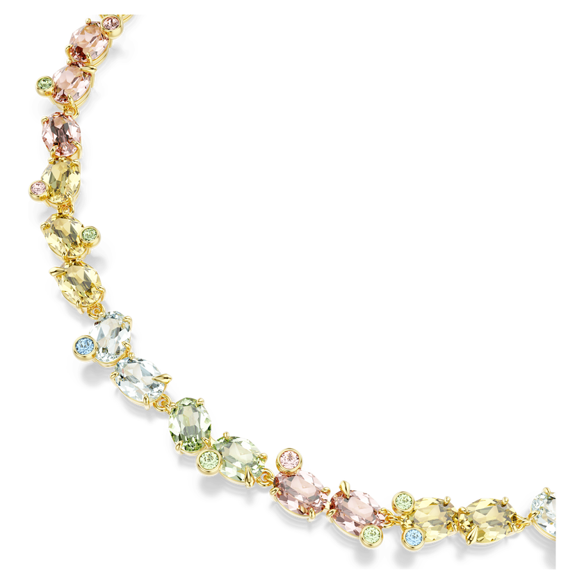 swarovski gema necklace  mixed cuts  multicolored  18k gold finish