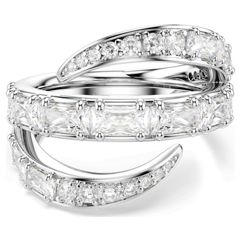 swarovski vienna ring  mixed cuts  swan  white  rhodium plated