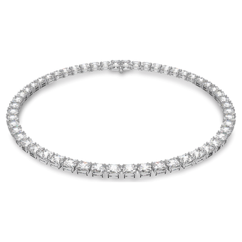 عقد تنس Matrix، قطع مربع، لون أبيض، طلاء روديوم swarovski عقد تنس matrix، قطع مربع، لون أبيض، طلاء روديوم