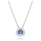 Millenia necklace, Blue, Rhodium plated