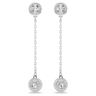 swarovski una angelic drop earrings  round cut  white  rhodium plated