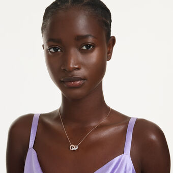 swarovski dextera pendant  round cut  white  rose gold tone plated