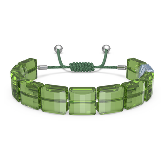 swarovski letra bracelet  peace  green  rhodium plated