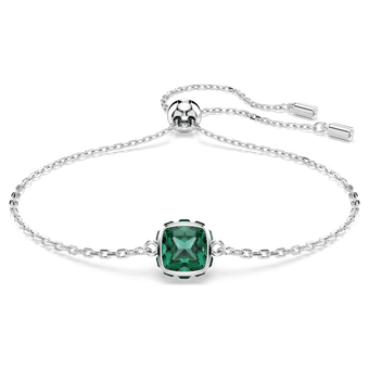 swarovski سوار birthstone، قطع مربع، مايو، لون أخضر، طلاء روديوم