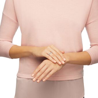 Matrix ring, White, Rhodium plated swarovski matrix ring  white  rhodium plated