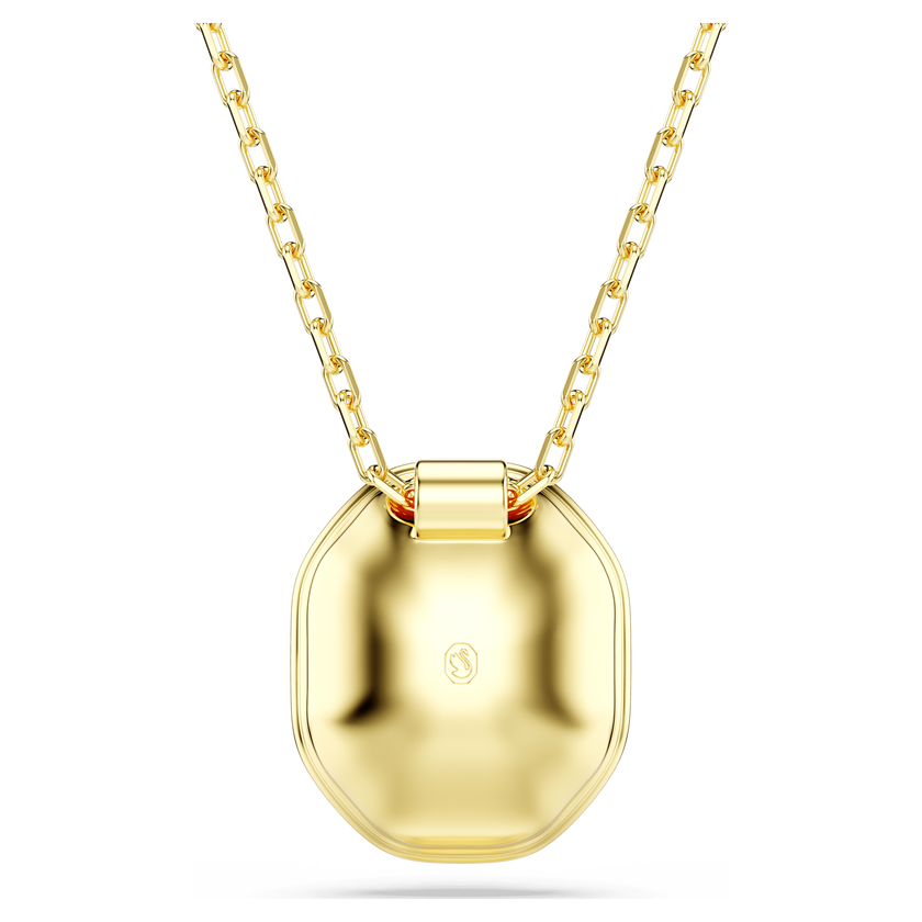swarovski chroma pendant  octagon cut  green  gold tone plated