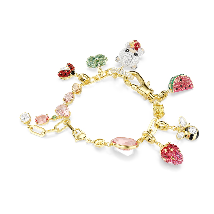 swarovski idyllia bracelet  mixed cuts  mixed motifs  multicolored  18k gold finish