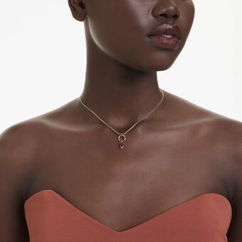 swarovski mesmera pendant  mixed cuts  red  gold tone plated