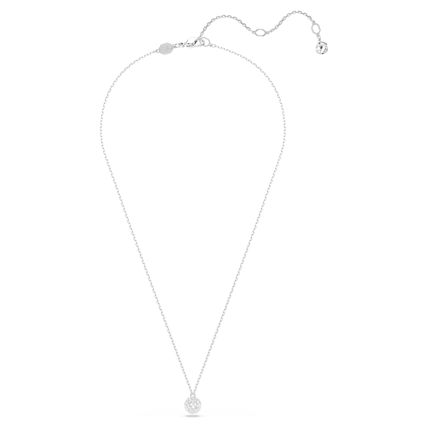 swarovski dextera pendant  round cut  sphere  white  rhodium plated