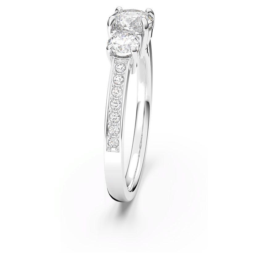 swarovski attract trilogy round ring  white  rhodium plating