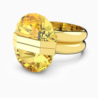 Lucent ring, Magnetic, Yellow, Gold-tone plated