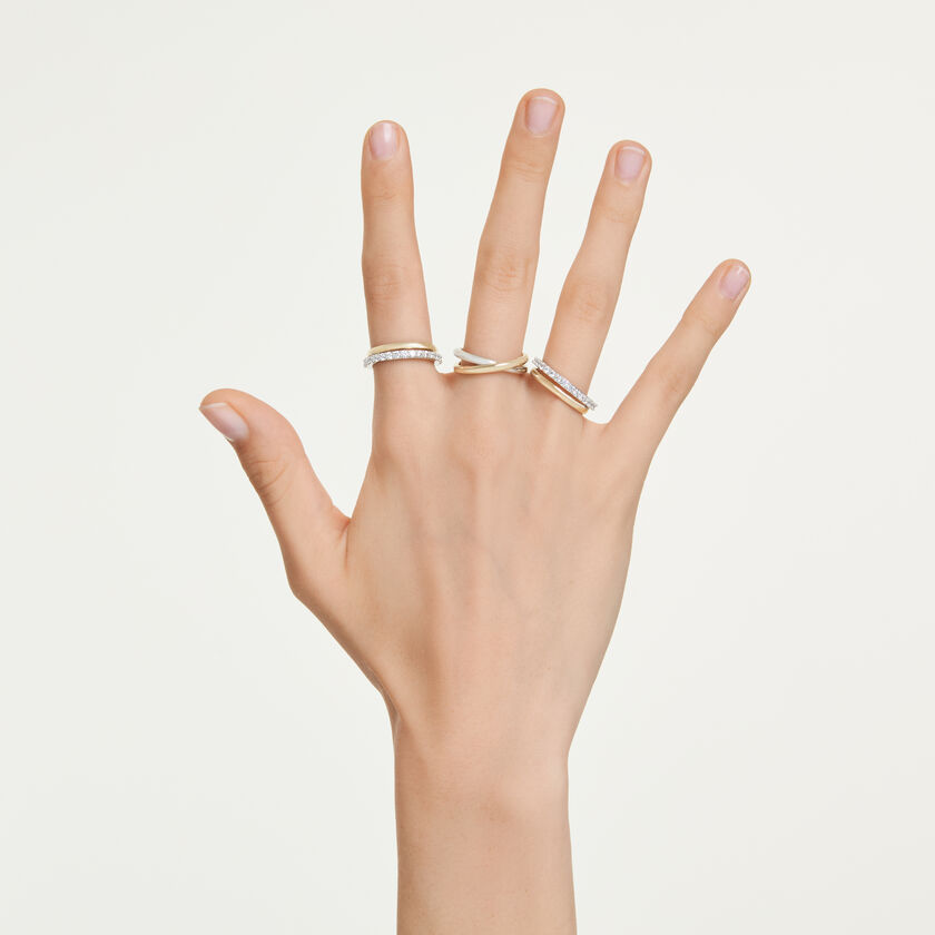 swarovski hyperbola cocktail ring  round cut  white  mixed metal finish