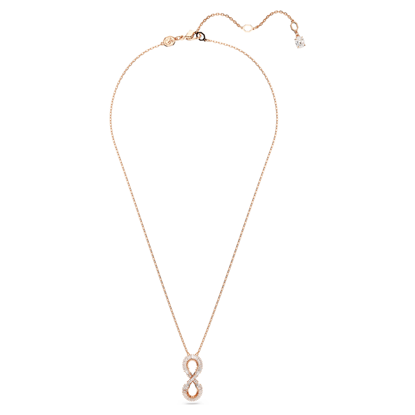 swarovski hyperbola pendant  infinity  white  rose gold tone plated
