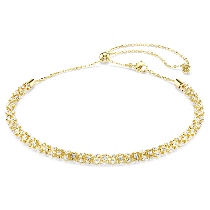 swarovski dextera necklace  round cut  white  18k gold finish