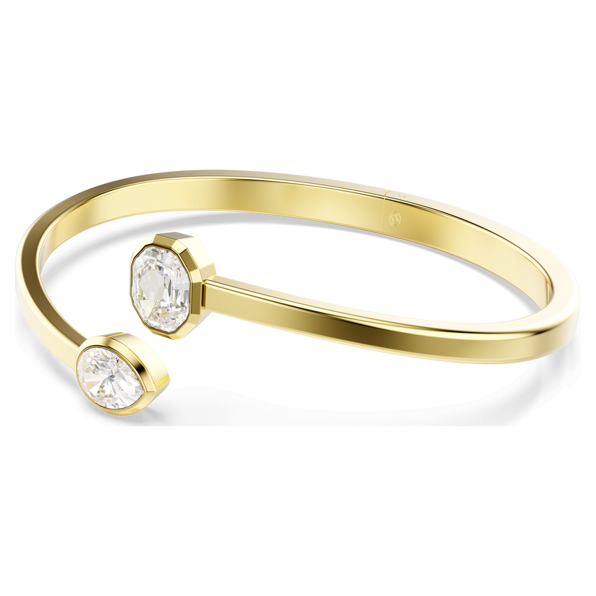 swarovski imber bangle  mixed cuts  white  gold tone plated