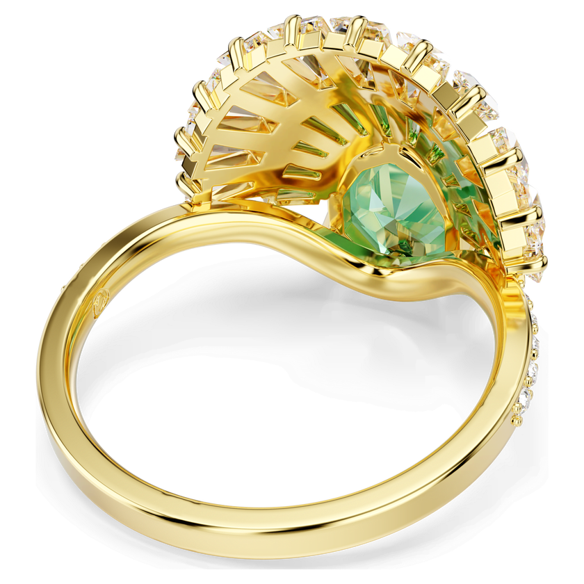 swarovski idyllia ring  mixed cuts  shell  green  gold tone plated